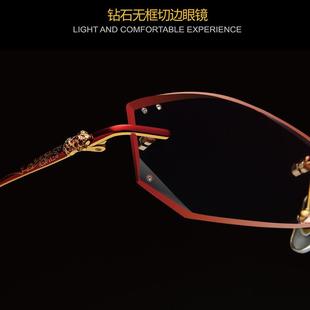 高档边眼镜女纯钛近视眼镜框镶钻眼镜架成品平度数眼镜光防辐8射0
