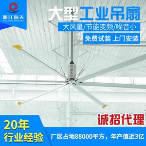 风扇大功率电扇车间厂房风扇吊顶通风7.3米大型工业吊扇台州温岭