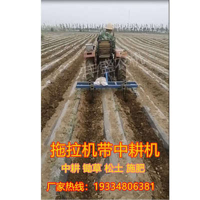 中耕锄草机拖拉机带中耕犁犁地机耘锄除草机垄锄草松土农耕开沟机