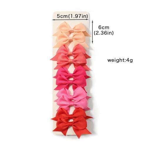 10Pcs Cute Bows Baby Hair Clips Candy Color Girls Princess H