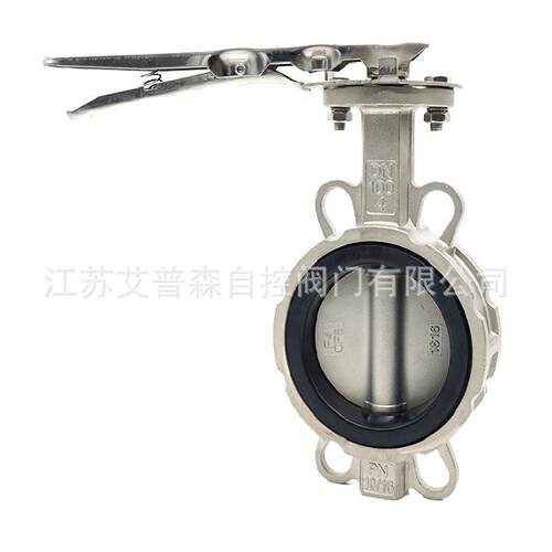 D71X不锈钢手柄对夹蝶阀304不锈钢手动橡胶软密封对夹D71X-16P