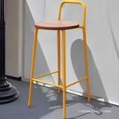 实一木工风户外吧见详情台椅家用酒吧凳网红靠业背休闲高脚凳工厂