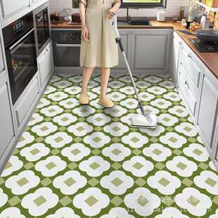 跨境厨房专用地垫加厚防滑防油防水地板革家用免洗可擦入户门地毯