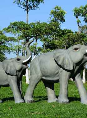 仿大象雕塑户外落地玻观璃钢动物模林型园景真公园房地1990-199产