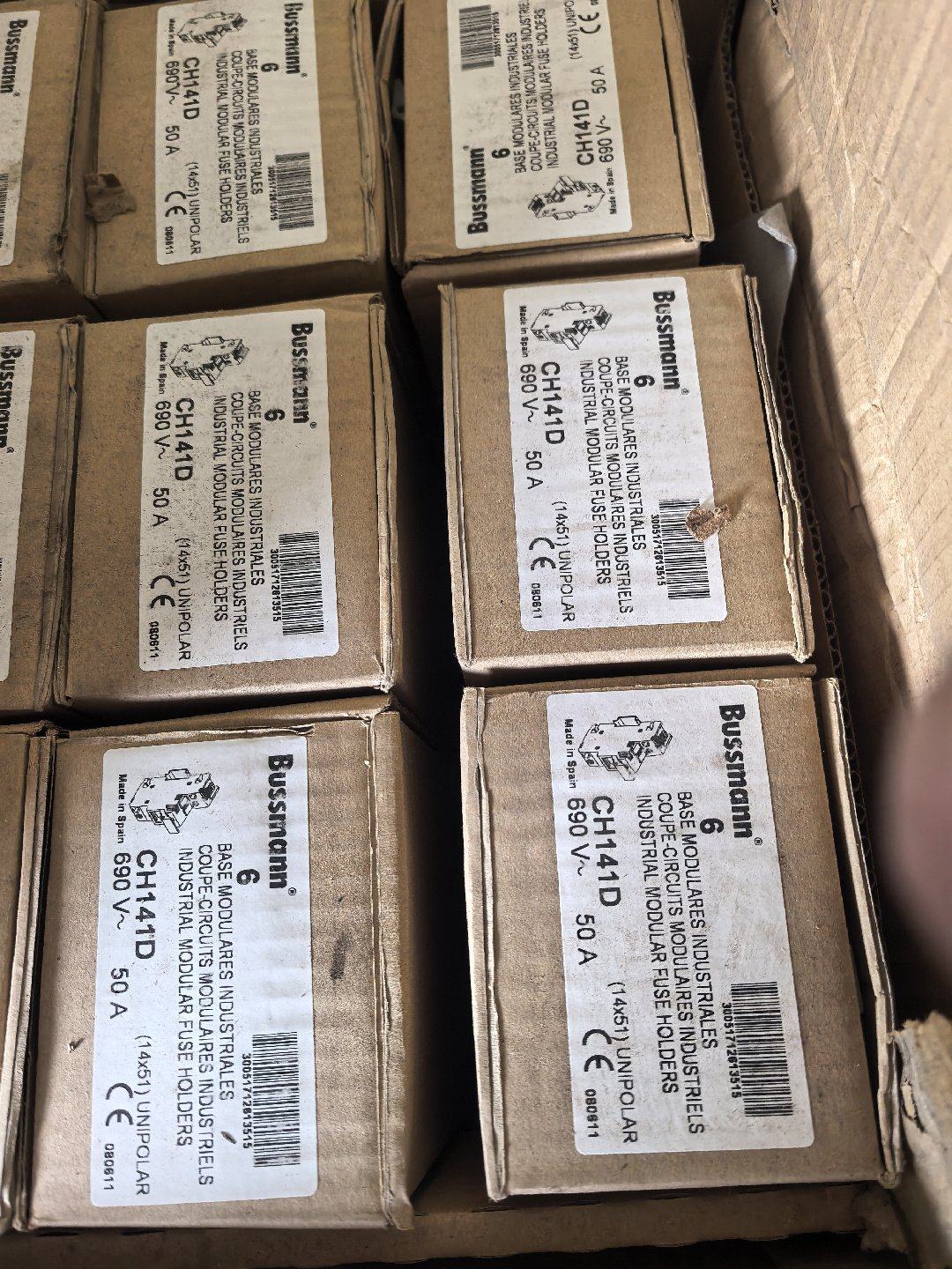 全新正品西班牙产巴斯曼保险底座，CH141D，50安，一盒6