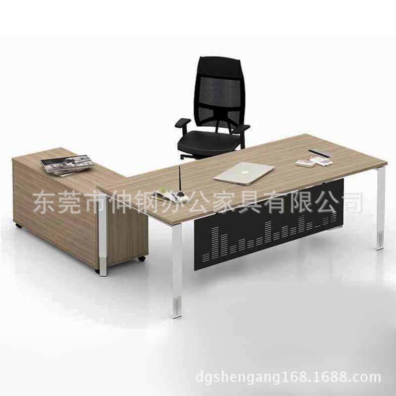 经理主管办公桌 简约时尚新款板式带侧柜电脑桌厂家直销 东莞家具
