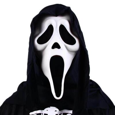 Halloween Horror Black Robe Death Skull Mask万圣节骷髅面具