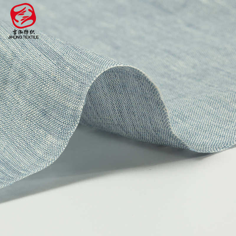 亚麻色织青年布料色织麻布麻棉面料春夏季服装面料男装纯亚麻青年