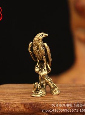新款直销跨境热卖黄铜老鹰摆件创意个性办公桌面装饰摆件temu 速