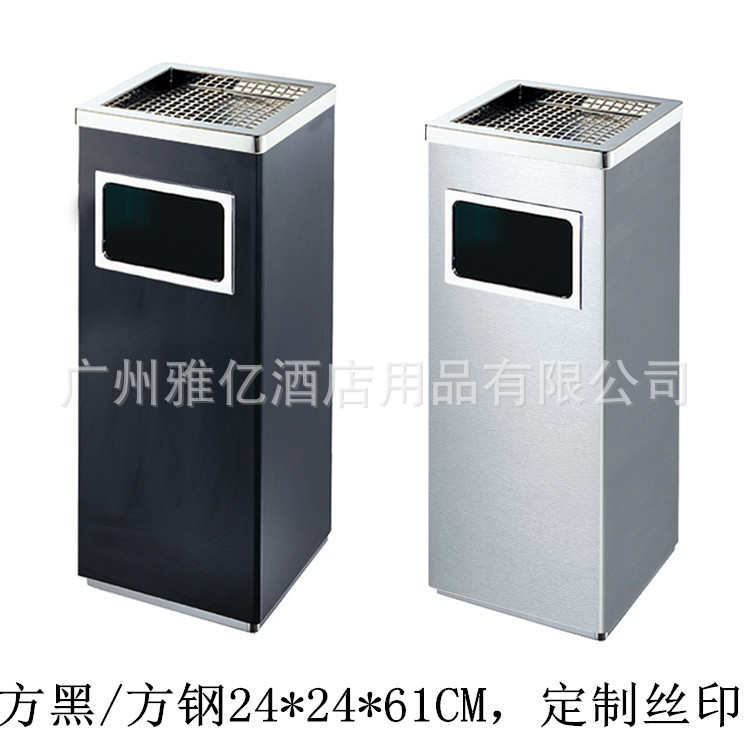 楼道银色丽格桶烟灰缸网格桶大堂立式烟灰桶商场方形不锈钢垃圾桶