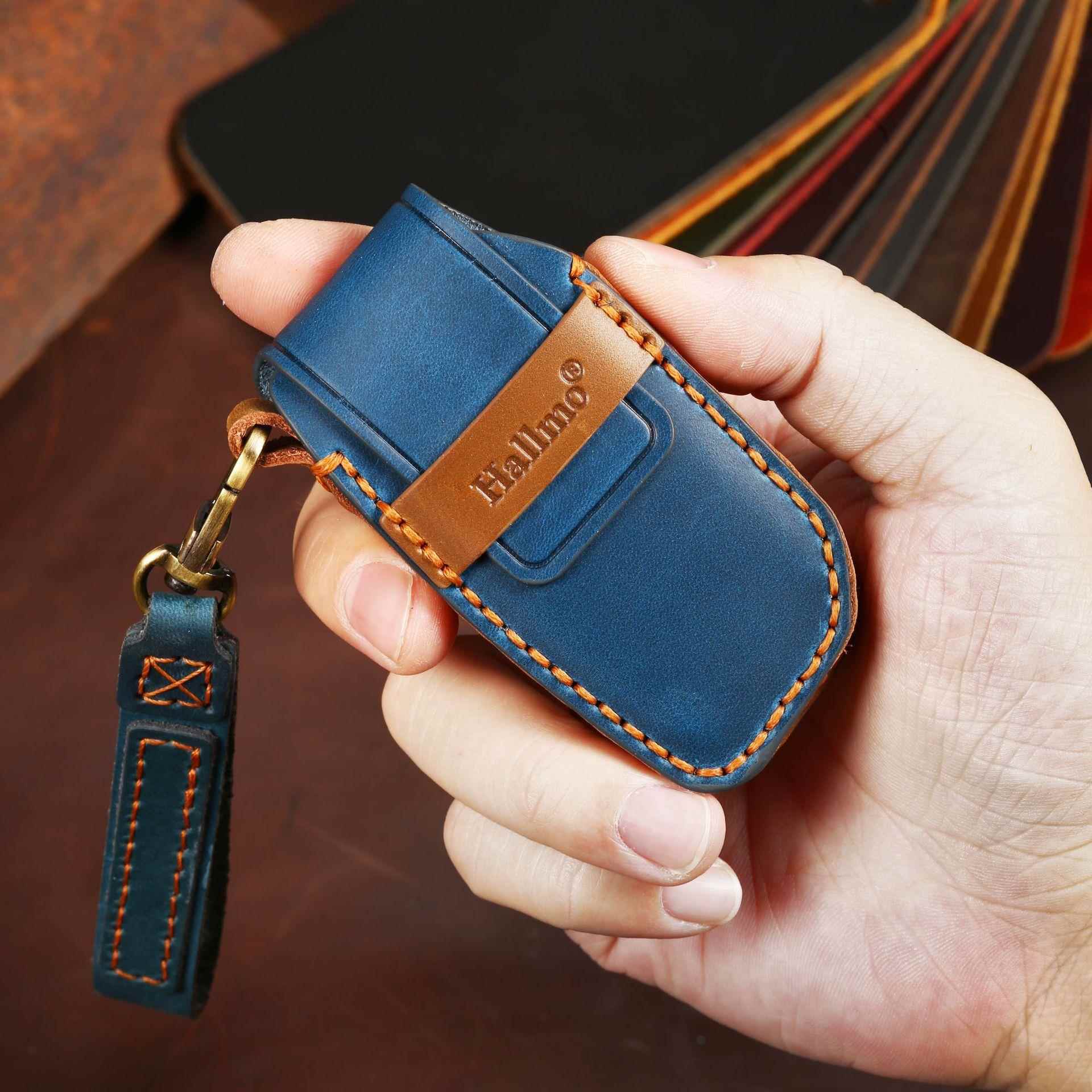 适用2023款宝马i7钥匙包ix真皮X7新款7系XM汽车钥匙保护套扣牛皮