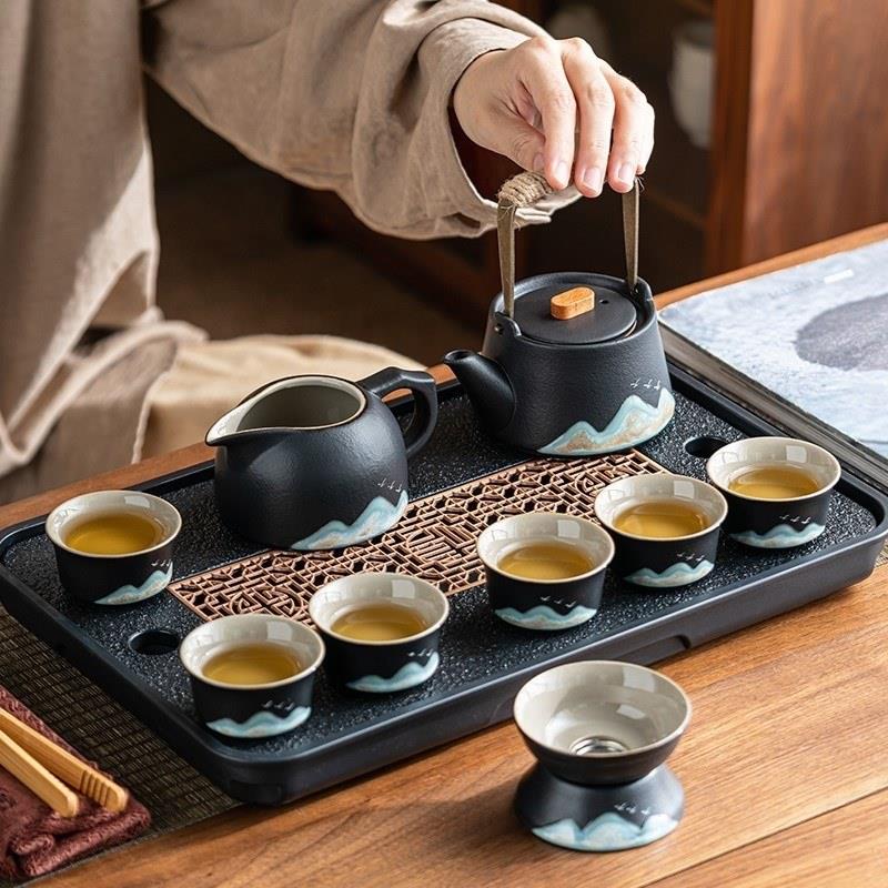 黑陶功夫茶具套组中式泡茶壶茶杯家用办公室高档轻奢便捷新款小套
