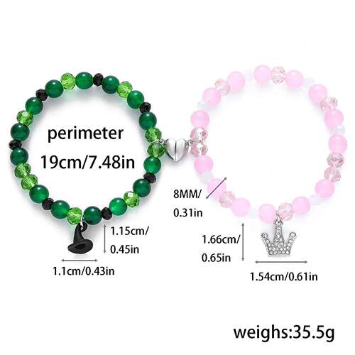 Wicked Friendship Matching Bracelets - Rhinestone Crown Witc