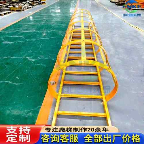 玻璃钢护笼爬梯基坑直梯外墙储水罐检修深井爬梯护栏热镀锌定制