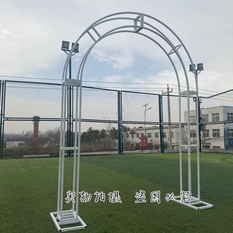 婚庆门道具铁艺拱门架子婚礼布置金u型005半花户外装饰婚庆色拱圆
