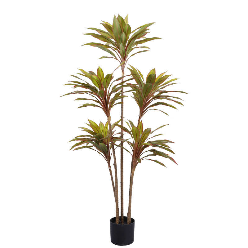 新仿真红铁树朱蕉树假植物 北欧ins客厅装饰绿植盆景仿真巴西铁树