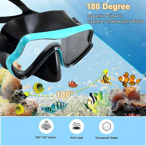 Scuba Diving Mask Snorkel Set For Adults Tempered Glass Prof