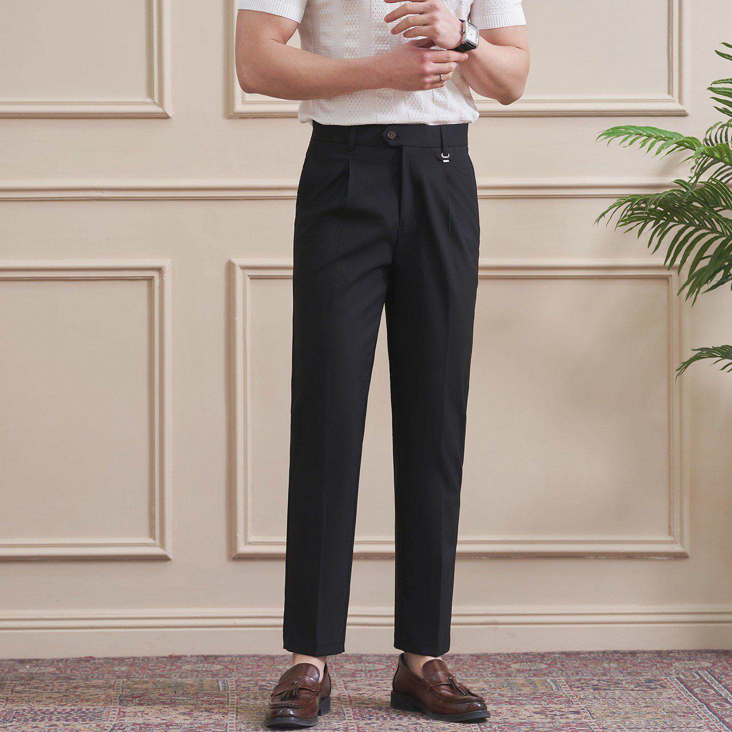 黑色西装裤男2026夏季新款高级感薄款透气商务休闲百搭垂感直筒裤