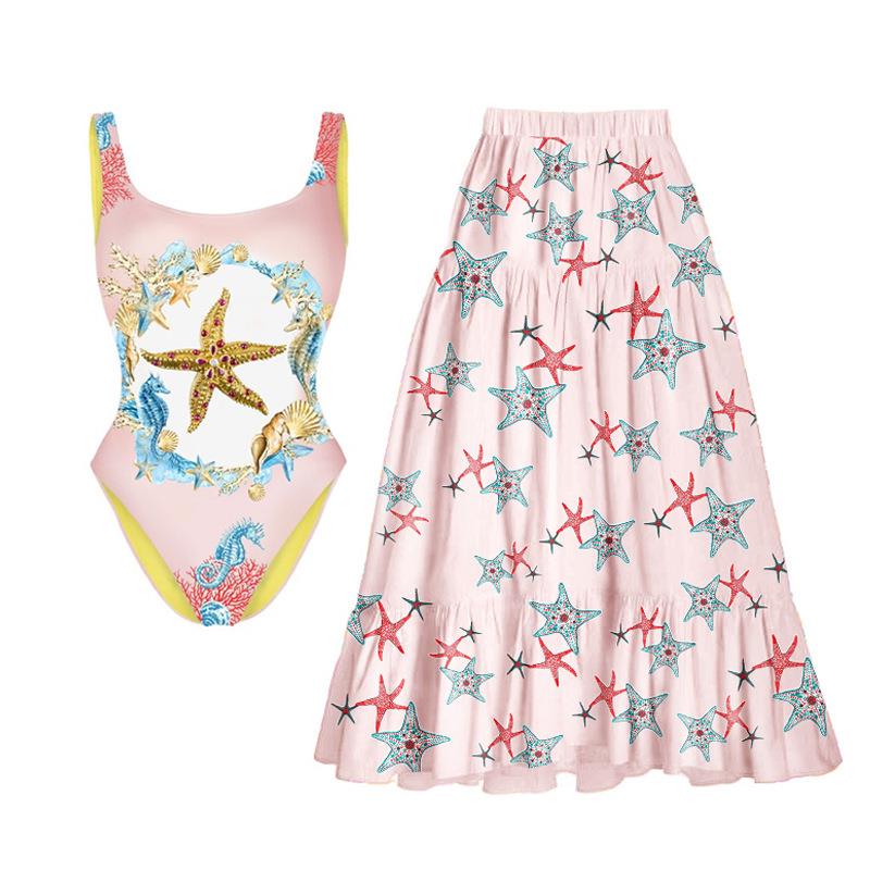 One-piece swimsuit starfish backless swimsuit for women