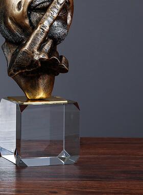 创意轻奢酒柜客厅关品摆饰设新w8000-11美式人物三不系列软装玄术