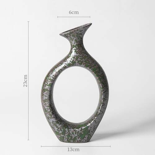 高档铁锈仿古陶瓷花釉瓶摆插件新中式自由花花器禅意中式日式花瓶