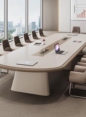 会646议桌长桌简约现洽代烤漆高档办办公室大型开会谈条公桌椅长