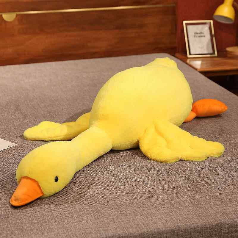 正品网红白趴鹅公仔鸭子毛睡绒玩具可爱布娃娃趴鹅玩偶女孩觉抱枕