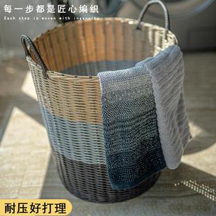 装衣服的收纳筐编制竹编家用脏衣服仿藤编脏衣篮洗衣篮装放换洗衣