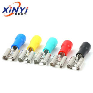 厂家FDD1.25 母预绝缘裸冷压端子插簧铜线耳6.3冷压端头 250插拔式