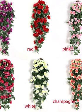 Artificial Flowers Rattan Fake Plants Vine Decoration Wall H