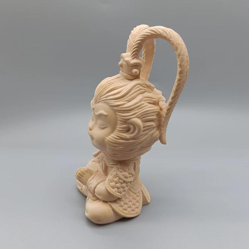 大叶黄杨木雕刻齐天大圣款摆件摆饰规格100×45×40家居客厅艺品