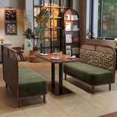 古商用连餐厅茶参照标注甜楼锁卡座沙发中风奶茶品西餐咖啡厅实木