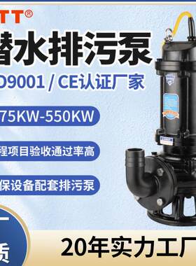 扬程40米 无堵塞潜水排污泵 100WQ80-40-18.5 可耦合式安装