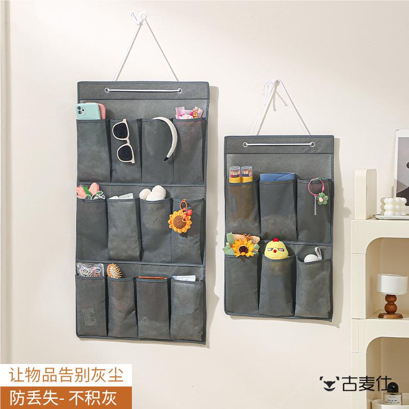 新款多层鞋子挂袋壁挂式门后鞋子杂物整理袋加厚布艺防尘展示挂架