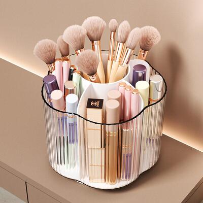 Rotate makeup brush organizer.Desktop storage box Multifunct