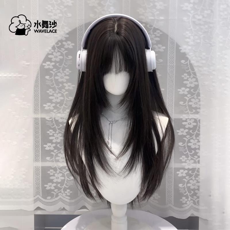 水舞沙假发女高层次二次元日常lolita黑长直jk整顶假发全头套
