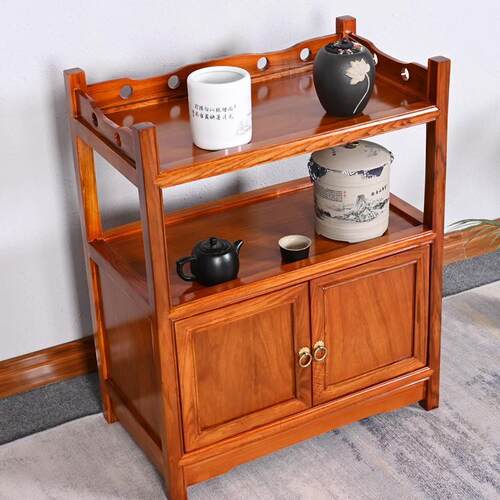 移851茶水柜餐实木新中式动老榆木边柜家用可茶柜置物架客厅茶台