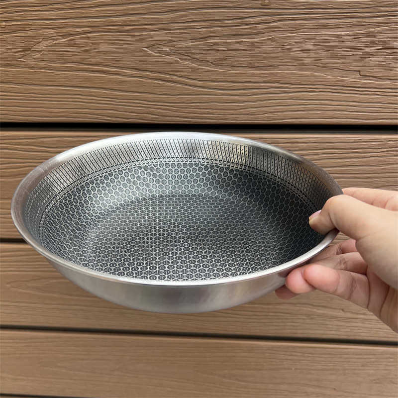 HX蜂窝煎盘304不锈钢盘子菜碟子果盘鱼盘蒸年糕盘子三层复合钢盆,餐饮具,盘,淘宝优惠券,粉丝福利购,淘宝优惠卷