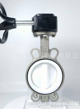 D371F46-16P不锈钢四氟蝶阀 D971F46-10/16P电动不锈钢四氟碟阀