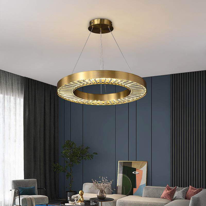 新款水晶玻璃吊顶灯复式楼客厅时尚轻奢LED灯饰卧室书房餐厅灯具