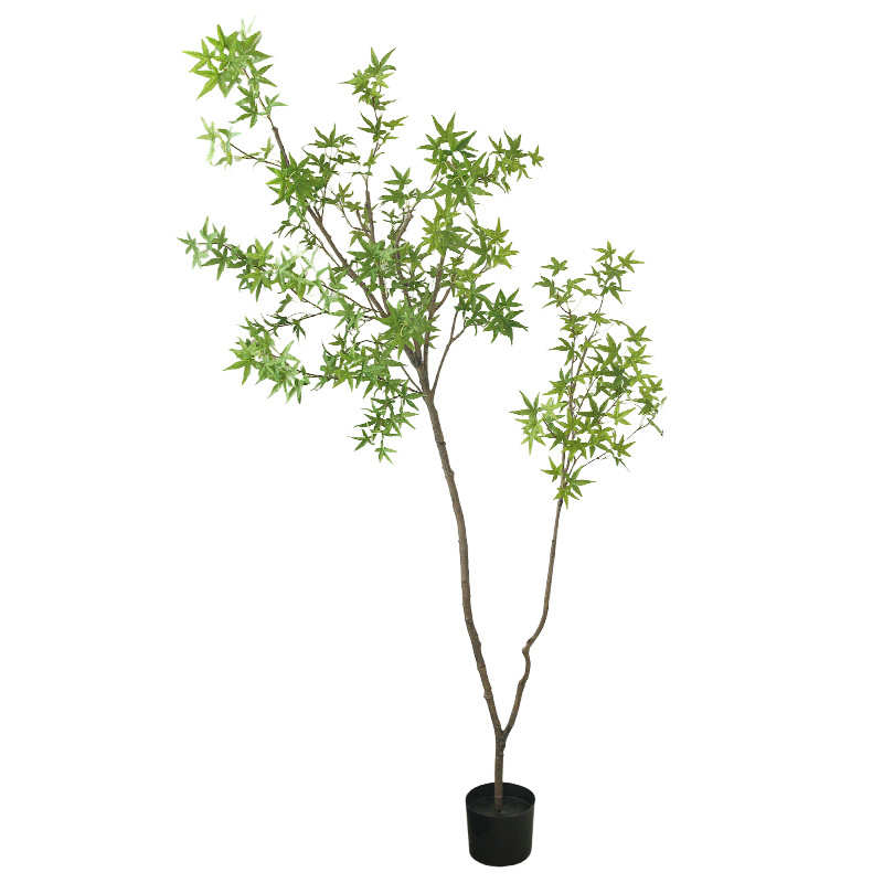 仿真绿植迷你枫叶树假绿植新中式侘寂风室内装饰大型落地摆件盆景