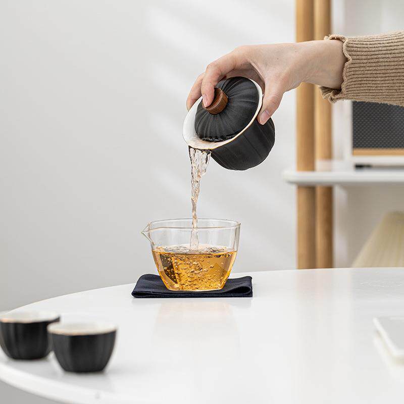 旅行茶具一壶二杯玻璃快客杯中秋节日故宫文创礼品便携式旅行茶具