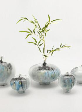 新中式创意手绘陶瓷小花瓶摆件家居样板房酒店电视柜玄关软装饰品