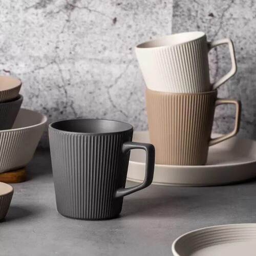 milk tea glass ceramic coffee mug cup cute cartoon spoon杯子