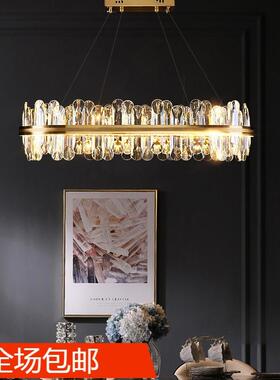 轻晶吊灯15635后现代大气圆形客厅灯简约水厅网红餐样板房艺术奢