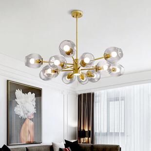 北欧灯具魔豆玻璃客厅吊灯个性 创意餐厅后现代简约卧室轻奢分子灯