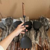 米诺家铸铁锅铲家用炒菜铲厨具木柄炒勺炒菜勺子铲子套装 长柄汤勺