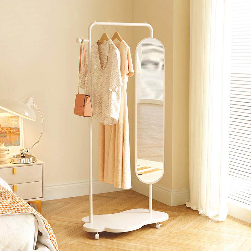 全身镜小户型全身镜落地镜衣帽架带轮一体卧室移动挂衣架全身镜子