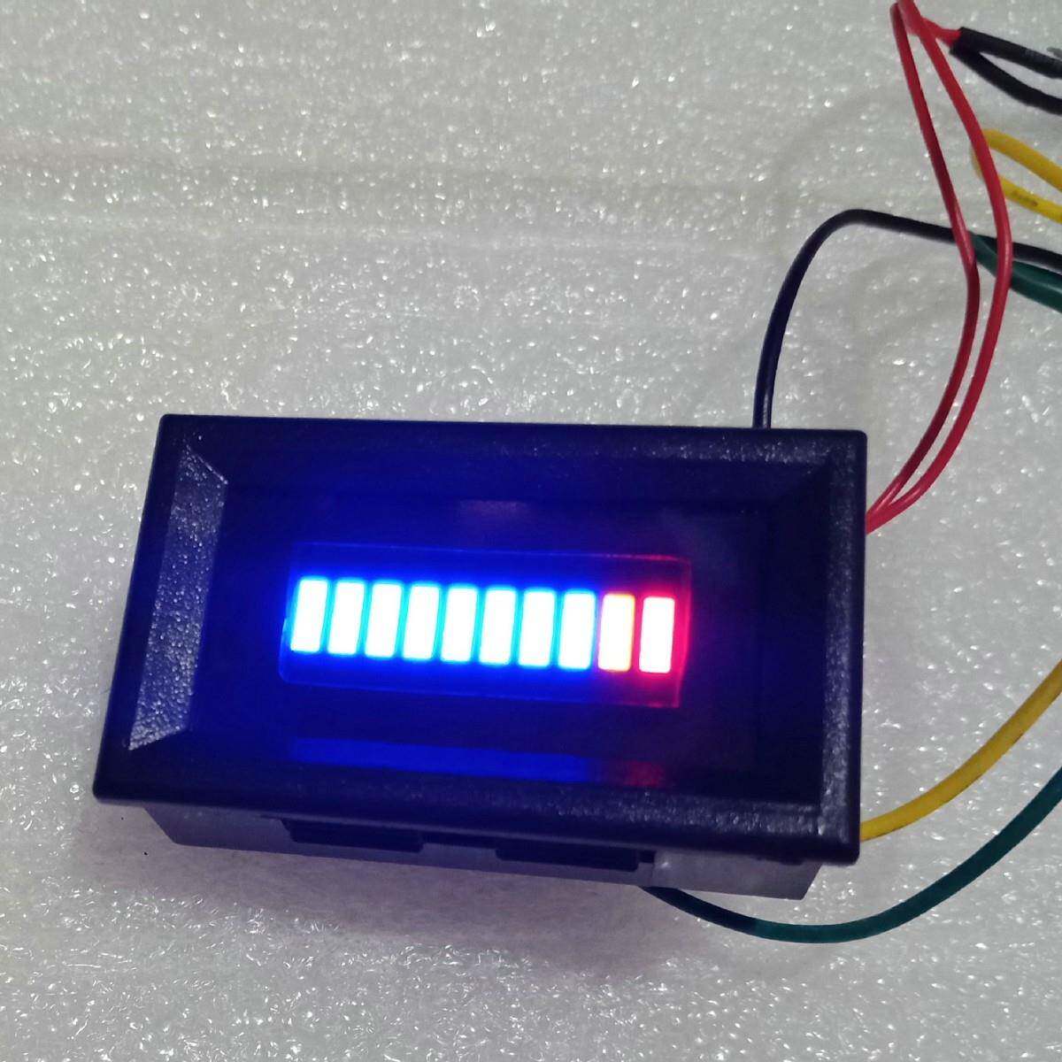 汽车、摩托车改装仪表LED直条油量表12V蓝色塑壳显示油量表