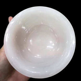 天然玉石冰玉玉碗寓意丰衣足食摆件公司开业装饰展会创意礼品批发